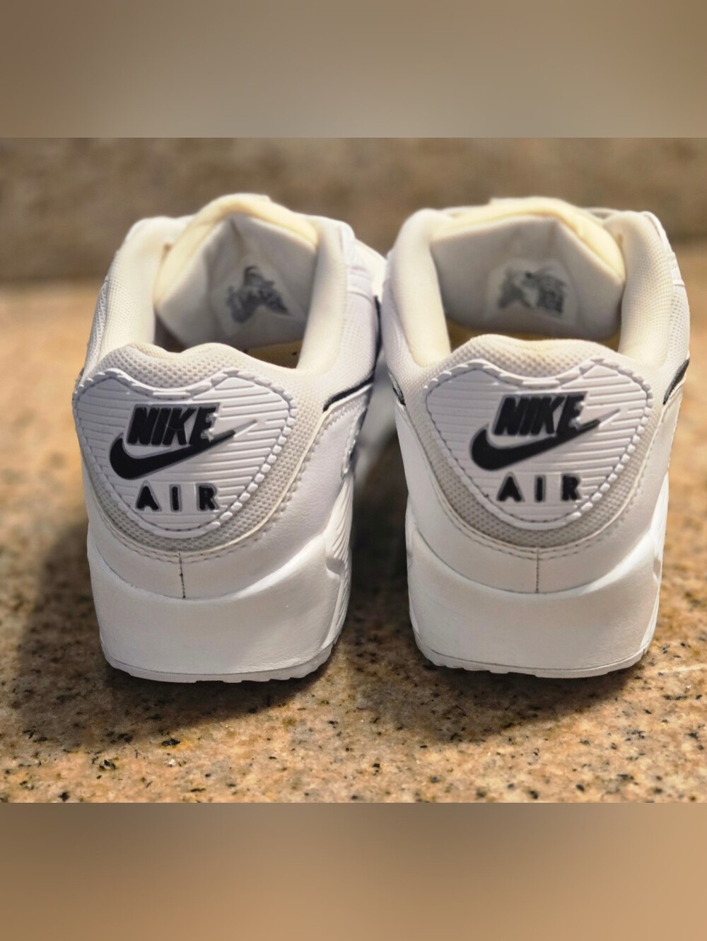 Nike Air Max White  Sneakers with Black Swoosh Womens 9 - Picture 3 of 16